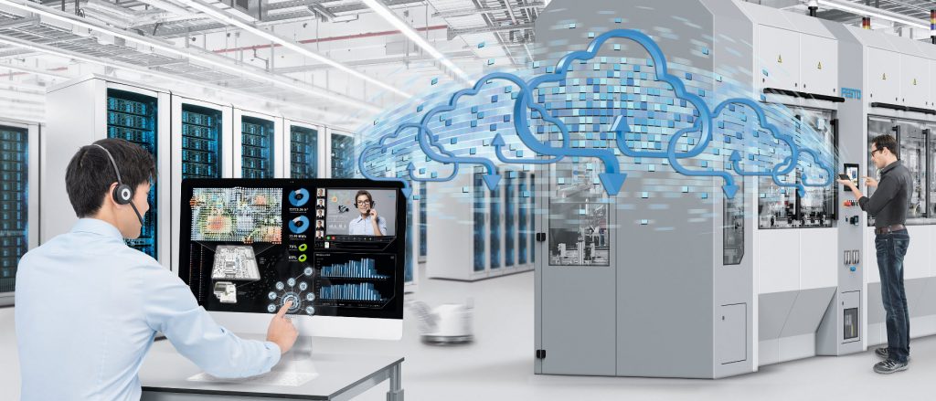 Festo et l'industrie 4.0 - Nous proposons des systèmes de génération de mouvements automatisés (technologies électrique ou pneumatique) intelligents et communicants. Ceux-ci, en étant associés à des solutions flexibles de remontée de data selon l’architecture souhaitée, permettent leur exploitation simple et efficace, notamment grâce à une solution ouverte d’intelligence artificielle, nommée Festo AX.